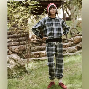 The Great The College Oversized sweater black lumberjack plaid  Excellent Size 0